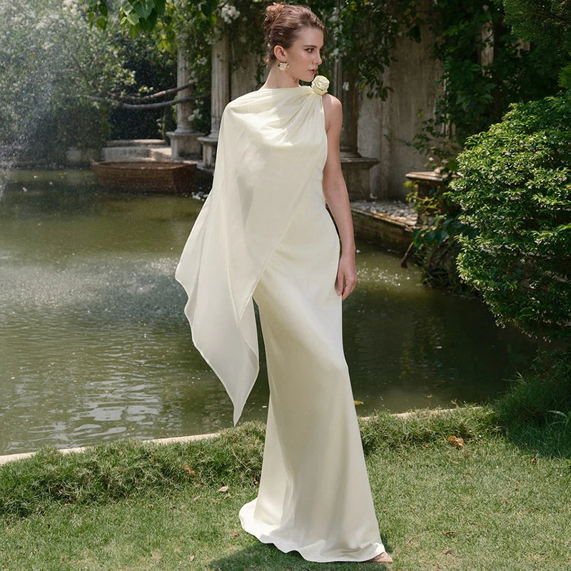 Glorol - Backless Spaghetti Strap Maxi Dress