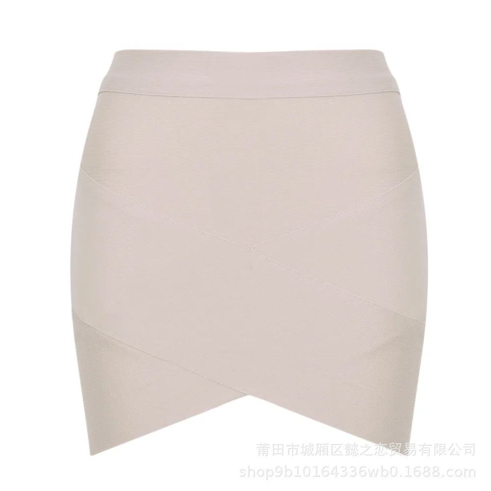 Glorol - High Waist Slit Bandage Hip Wrap Skirt