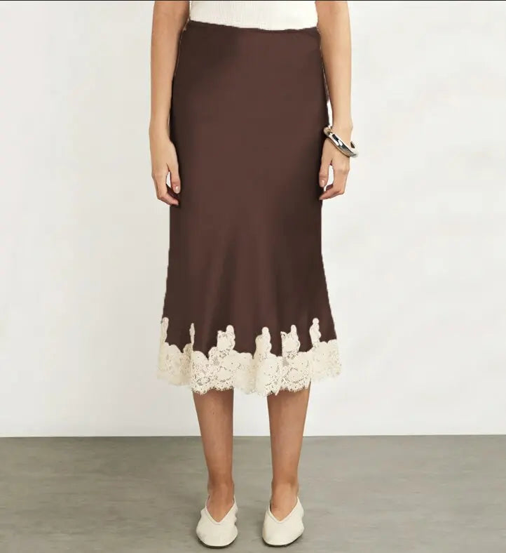 Glorol - Elegant High Waist Lace Skirt