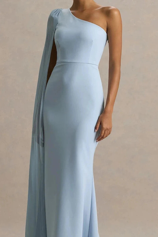 Glorol - Elegant High Waist Sleeveless Slash Collar Slim Maxi Dress