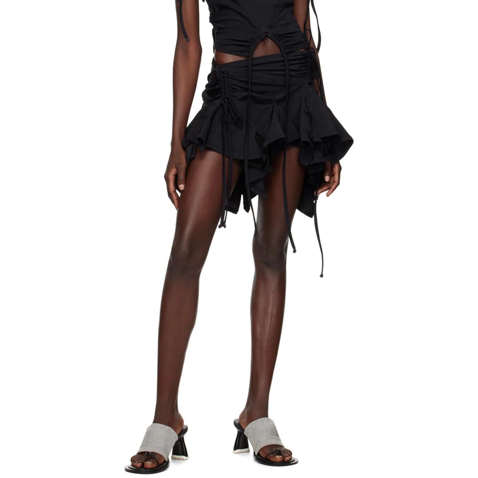 Glorol - Gothic Punk Tie-Up Skirt