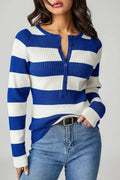 Glorol - Long Sleeve Knit Stripes Top