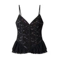 Glorol - Lace V-Neck Slim Sleeveless Top
