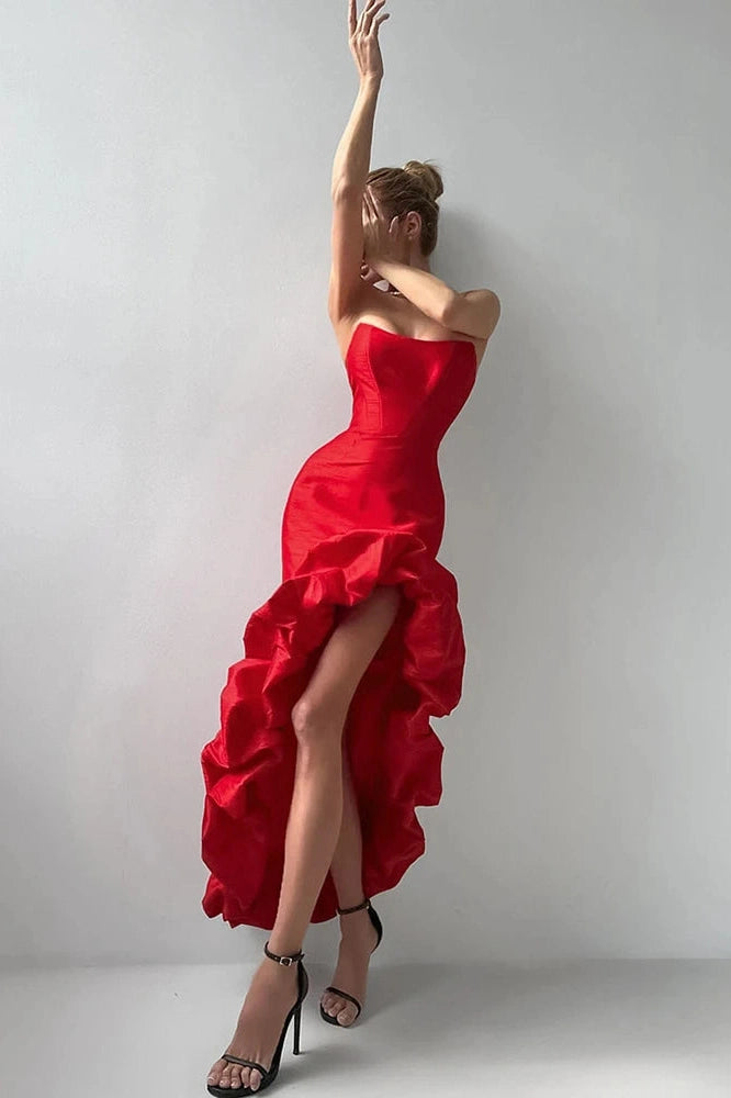 Glorol - Elegant Off Shoulder Slim High Waist Maxi Dress