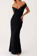 Glorol - Bodycon Off-Shoulder Slim Fit Maxi Dress
