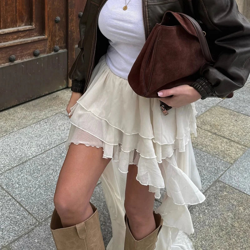 Glorol - High Waist Pleated Skirt
