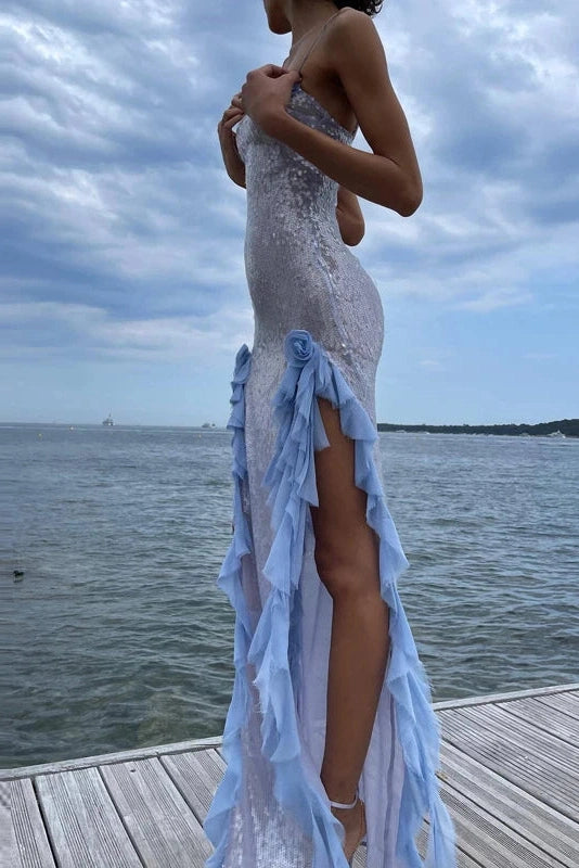 Glorol - Elegant Split Sleeveless Maxi Dress