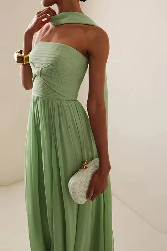 Glorol - Elegant High Waisted Backless Maxi Dress
