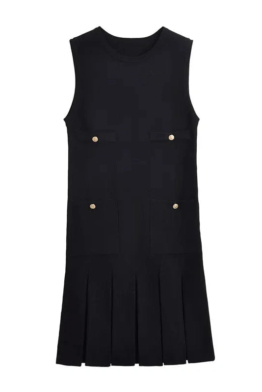 Glorol - Elegant Knitted Sleeveless High Waisted Mini Dress