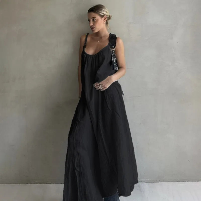 Glorol - Elegant Patchwork Sleeveless Backless Maxi Dress