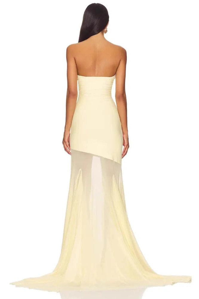 Glorol - Off-Shoulder Strapless Sleeveless Backless Bodycon Maxi Dress