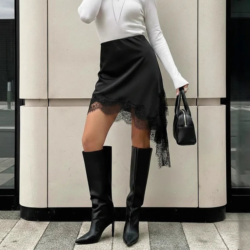 Glorol - Elegant High Waist Lace Skirt