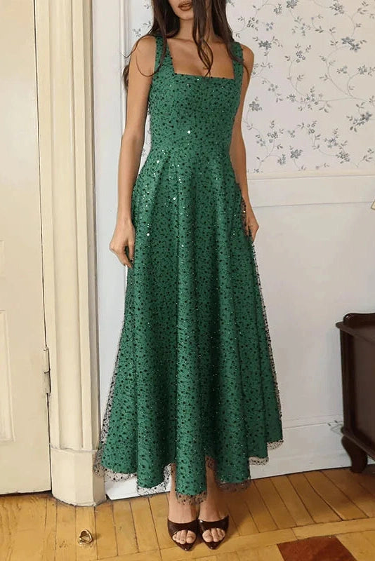 Glorol - Sleeveless High Waist Pleated Fit Maxi Dress