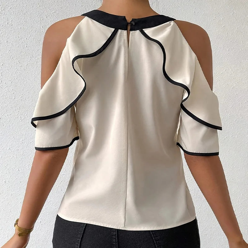 Glorol - Double Layer Short Sleeve Slim-Fit Top