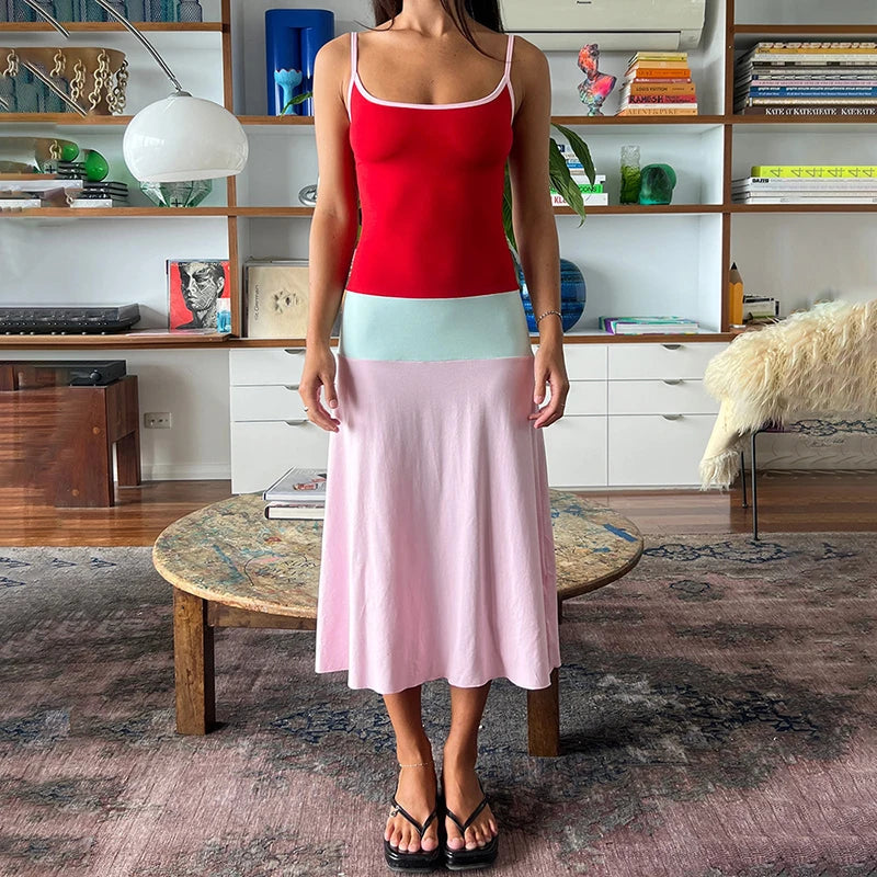 Glorol - Elegant Sleeveless Slim Midi Dress