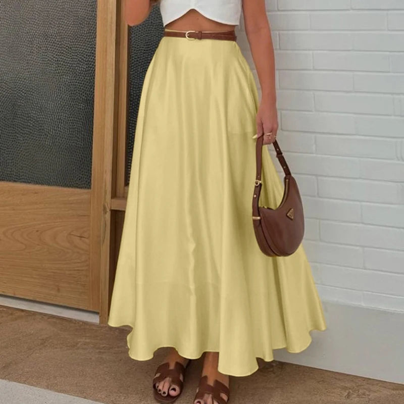 Glorol - High Waist A-Line Skirt