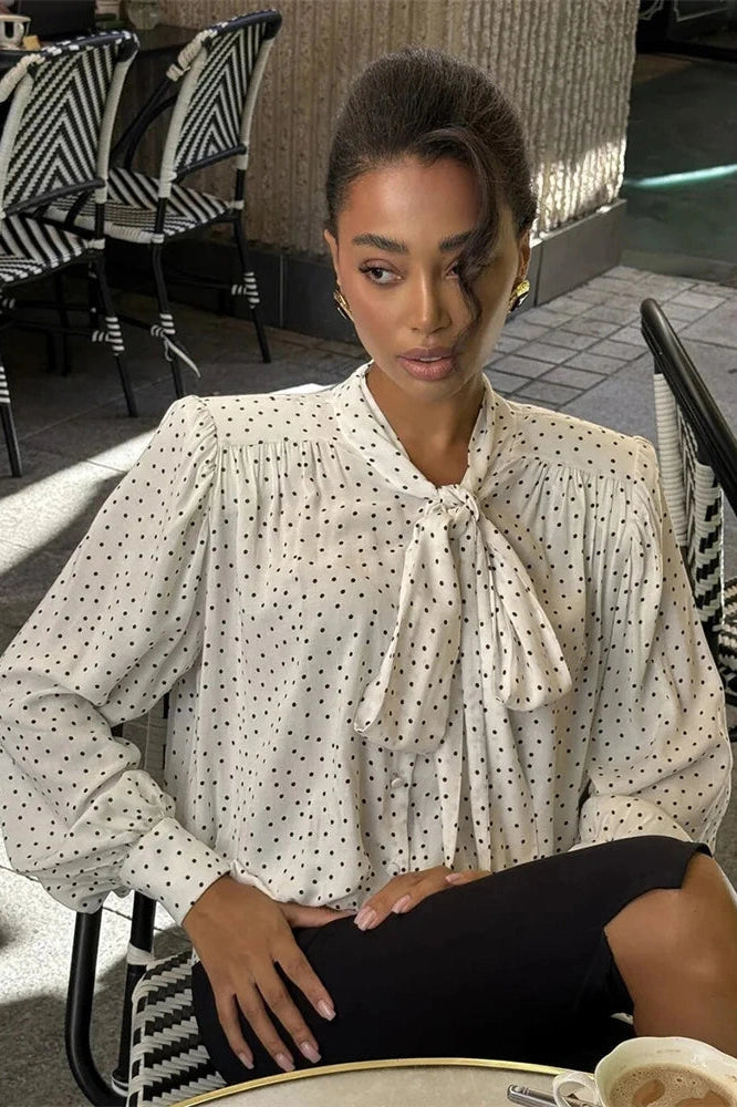 Glorol - Elegant Lace-Up High Waist Top