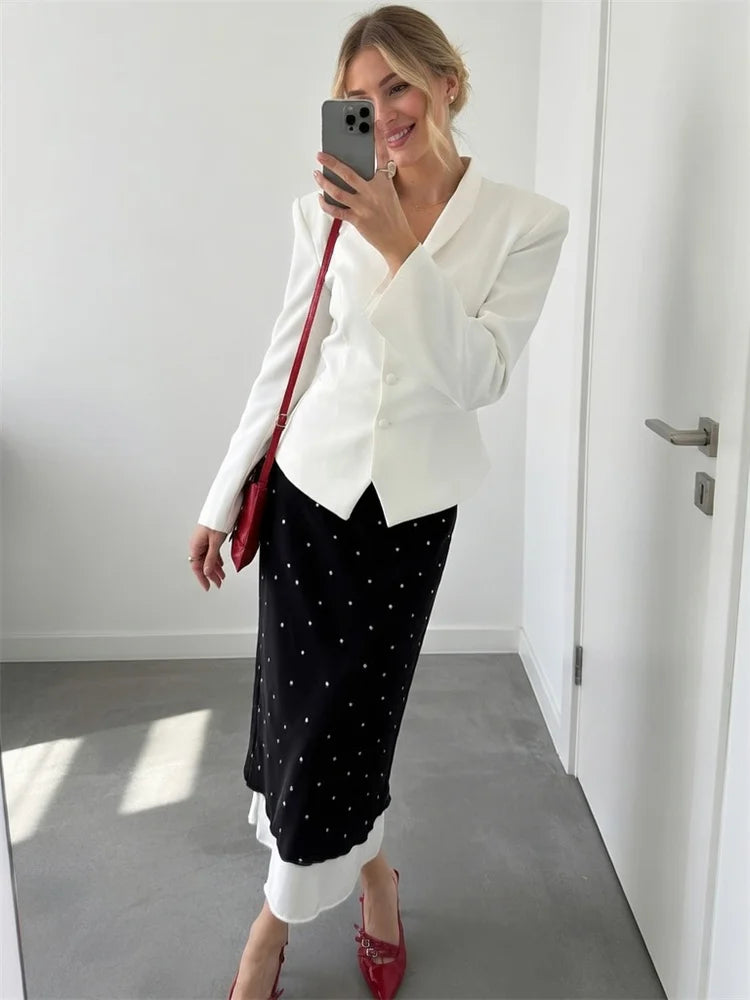 Glorol - High Waist Patchwork Skirt