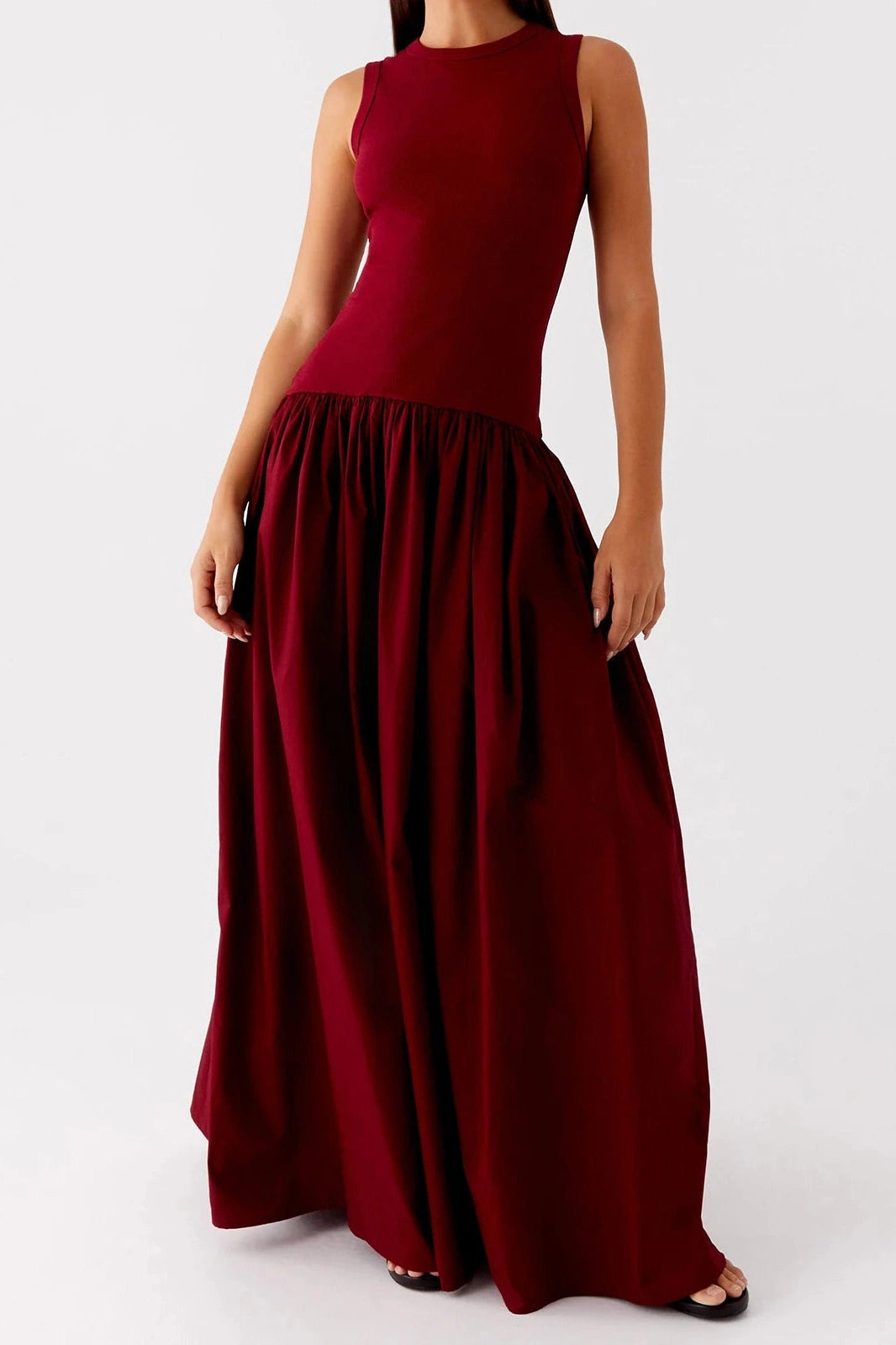 Glorol - Elegant Sleeveless A-Line Maxi Dress