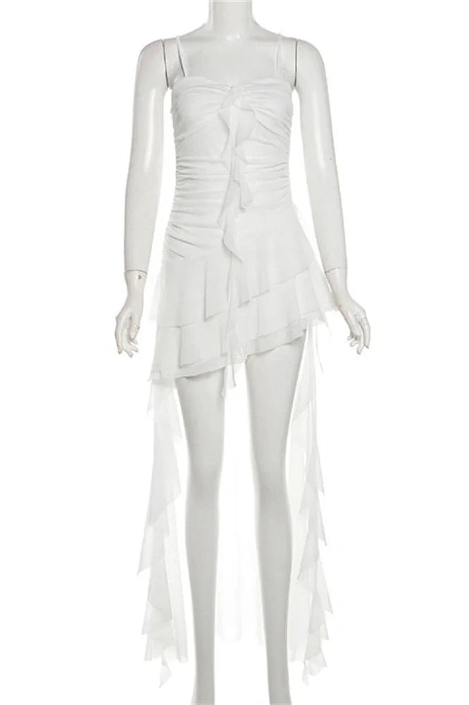 Glorol - See-Through Backless High Waist Maxi Dress