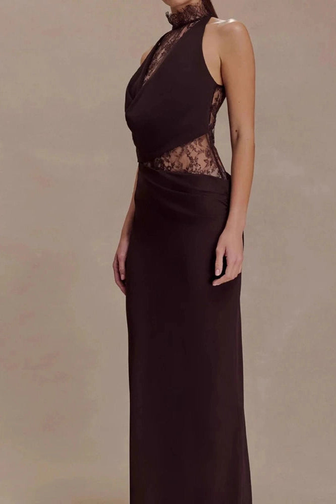 Glorol - Elegant Backless Slim Lace Maxi Dress