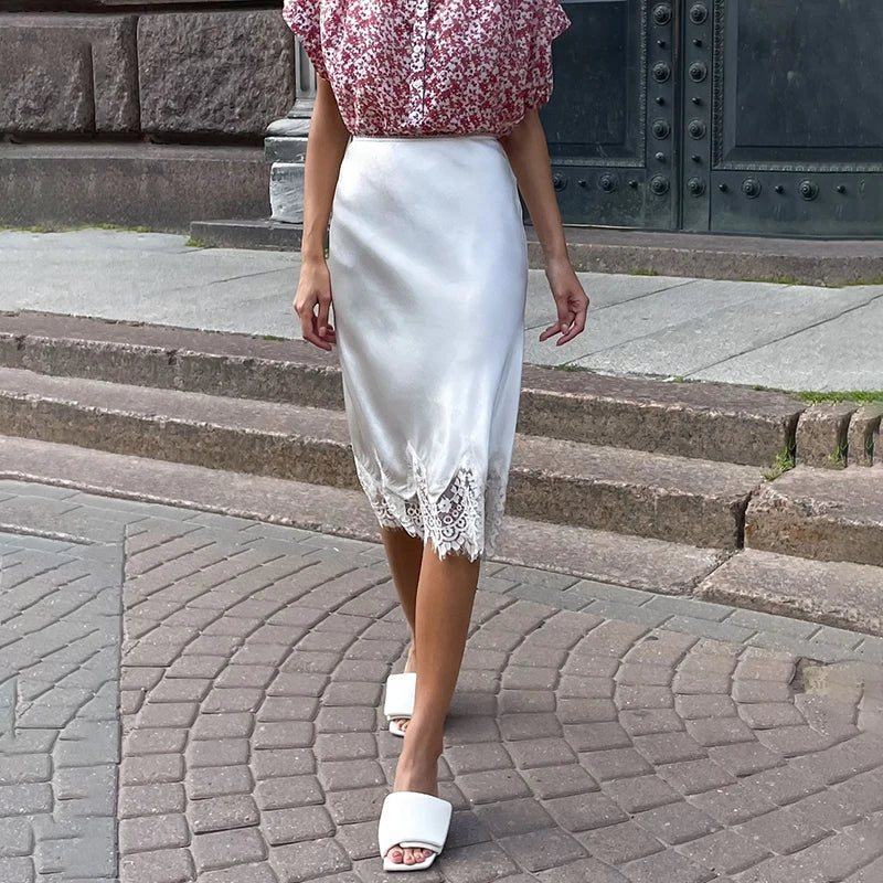 Glorol - High Waist Loose Leisure Lace Skirt