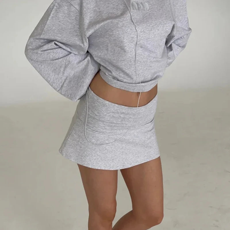 Glorol - Fold Over Micro Low Rise Bodycon Skirt