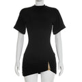 Glorol - Short Sleeve Slim Mini Dress