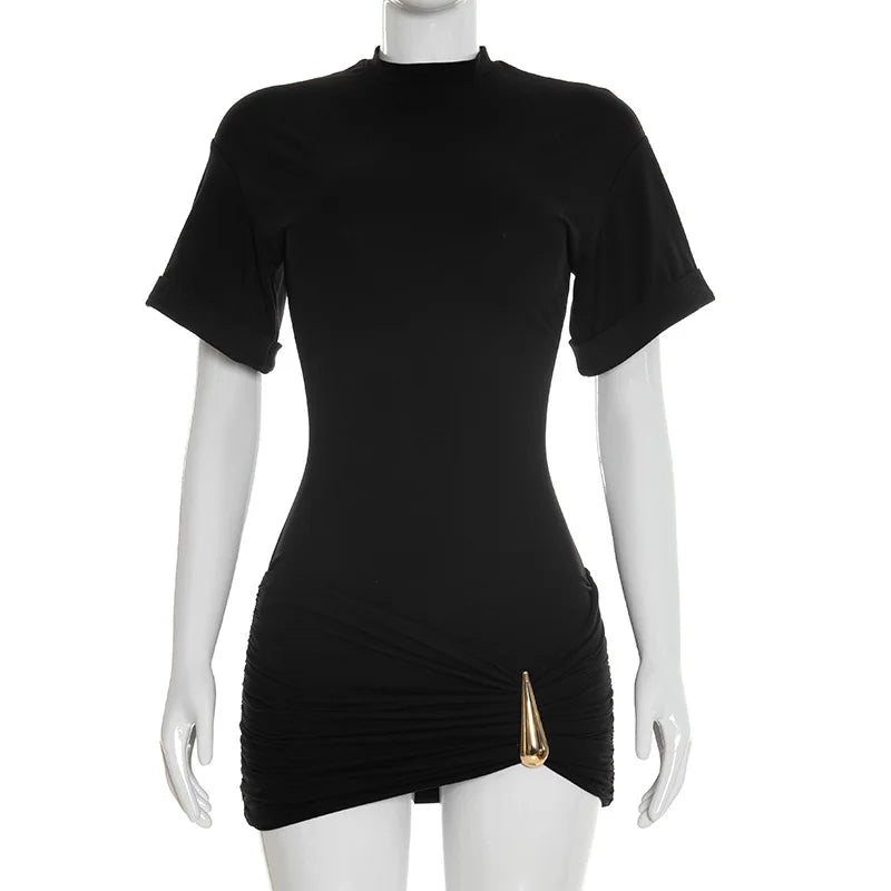 Glorol - Short Sleeve Slim Mini Dress
