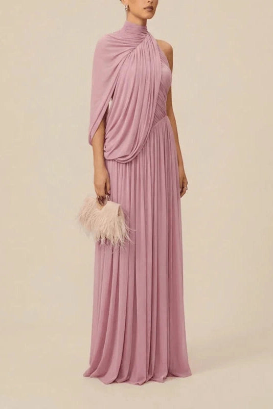 Glorol - Hollow Out Pleated Slim Maxi Dress