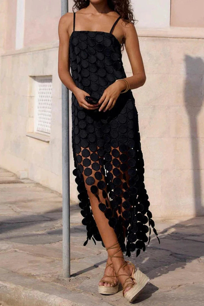 Glorol - Hollow Out Backless Sleeveless Maxi Dress