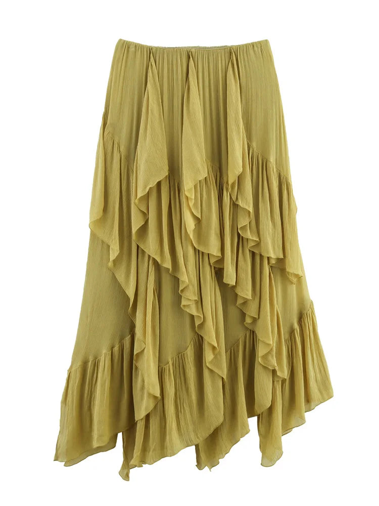 Glorol - High Waist Patchwork Skirt