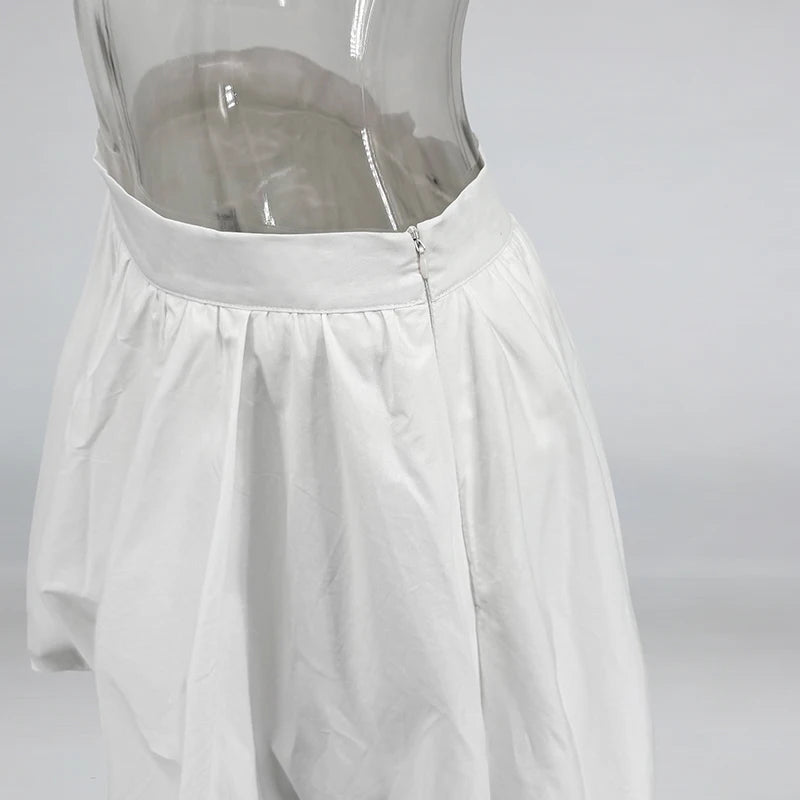 Glorol - High Waist Irregular Cotton Bud Skirt