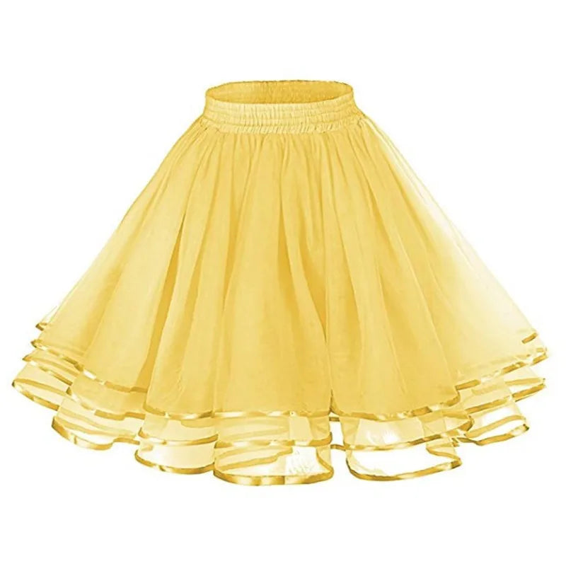 Glorol - Elastic Wide Waist Multi-Layer Skirt