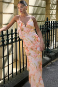 Glorol - Printed Sleeveless Backless Maxi Dress