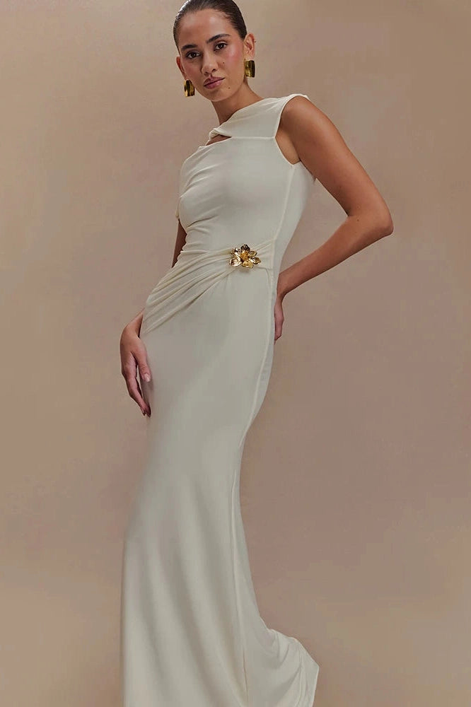 Glorol - Hollow Out Sleeveless Backless Bodycon Maxi Dress