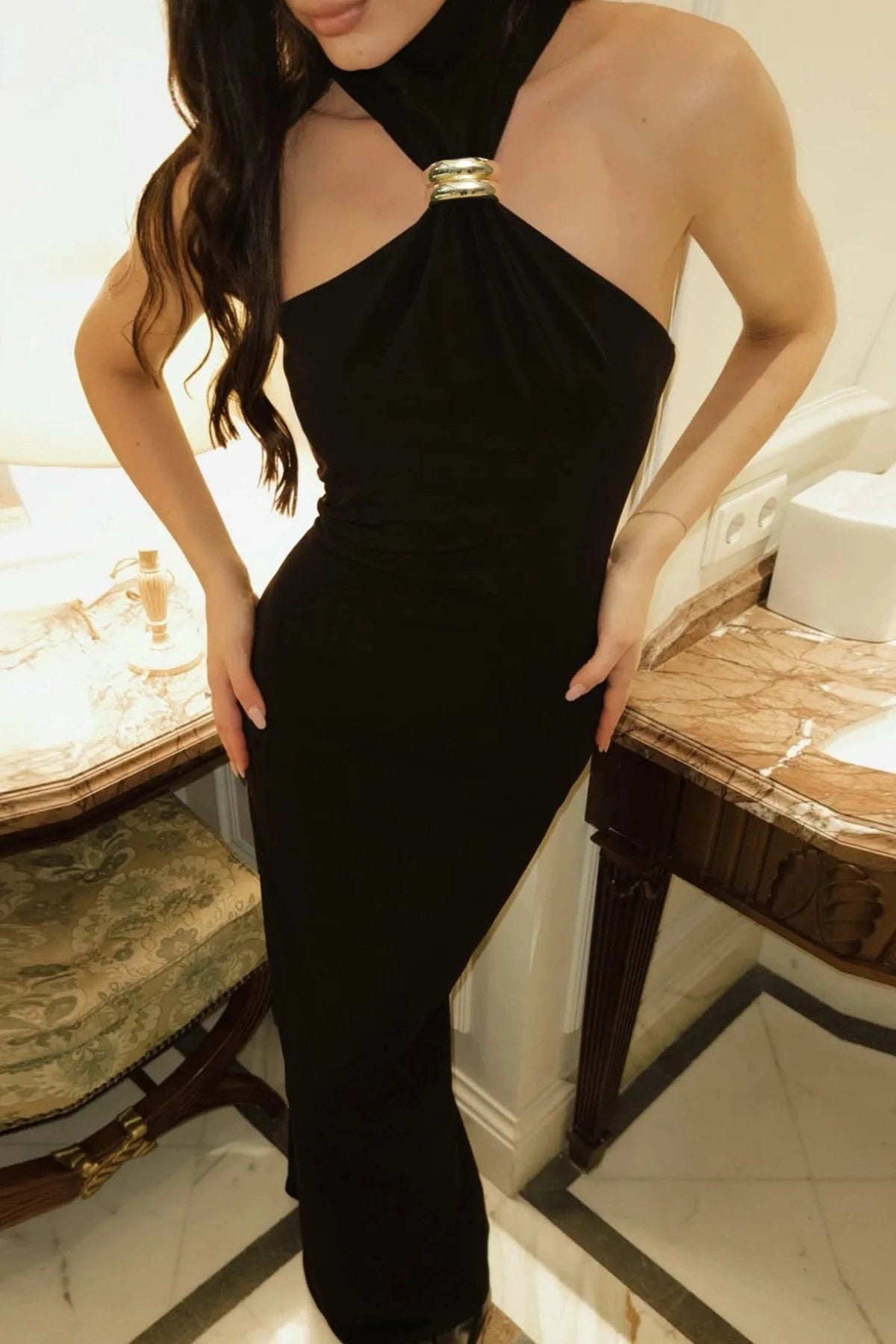 Glorol - Elegant Slim Sleeveless Maxi Dress
