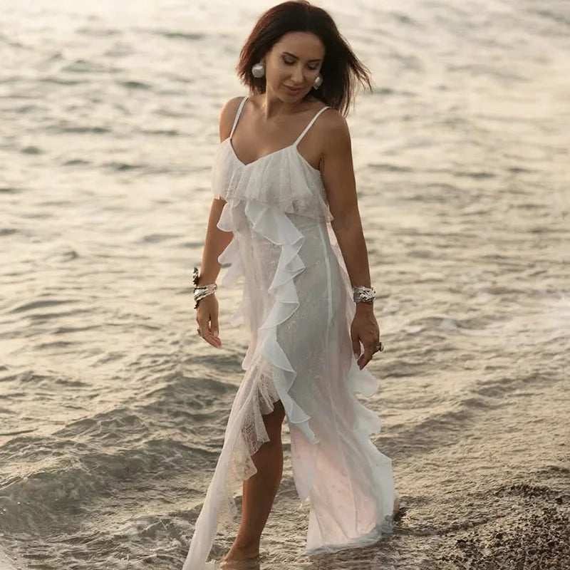 Glorol - Elegant Patchwork Sleeveless Maxi Dress