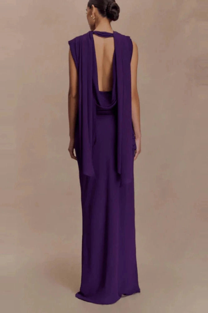 Glorol - Elegant Hollow Sleeveless Slim Maxi Dress