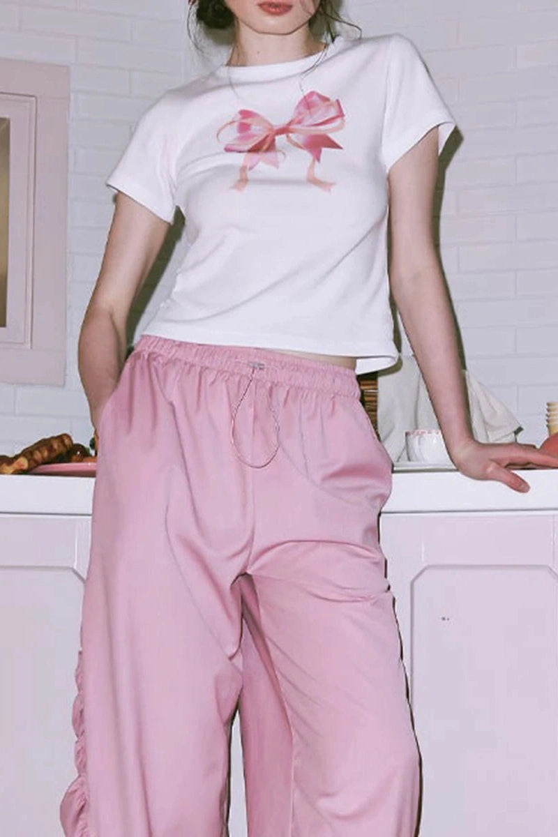 Glorol - Short Sleeve Printed Loose Fit Top