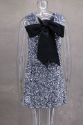 Glorol - Backless Sleeveless A-line Sparkle Mini Dress