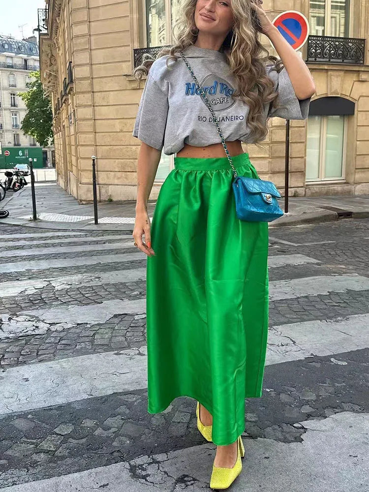 Glorol - High Waist Loose Patchwork Skirt