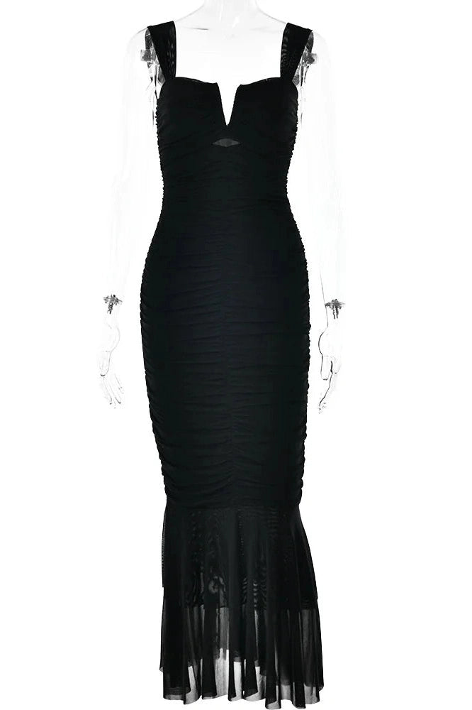 Glorol - Elegant Spaghetti Strap Sleeveless Backless Maxi Dress