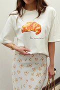Glorol - Printed Short Sleeve Patchwork Loose Top