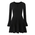 Glorol - Hollow Out High Waist Long Sleeve Mini Dress
