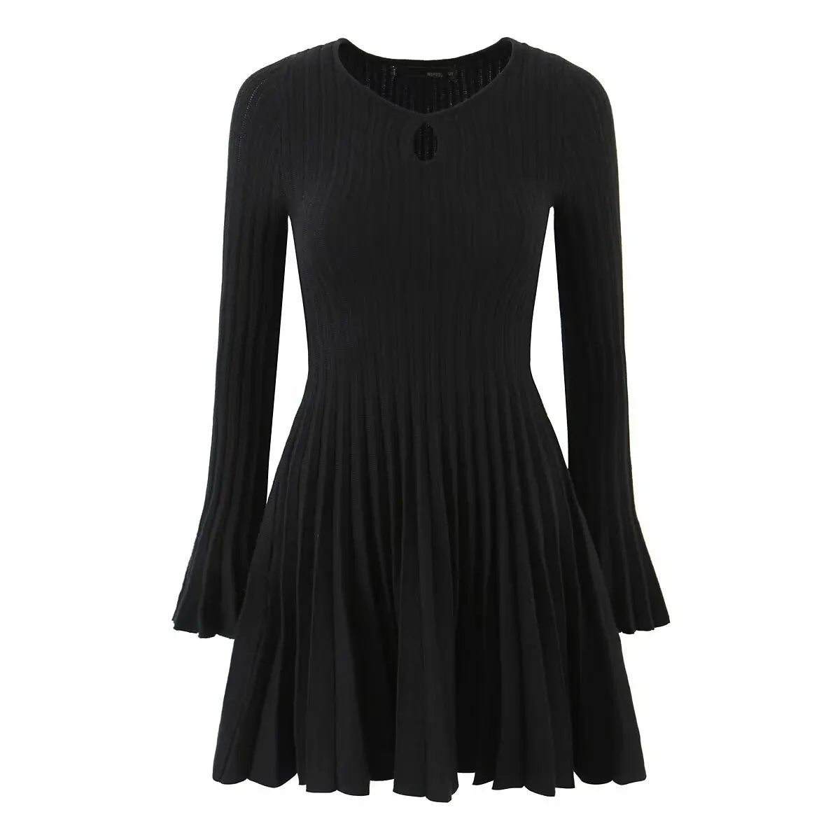 Glorol - Hollow Out High Waist Long Sleeve Mini Dress
