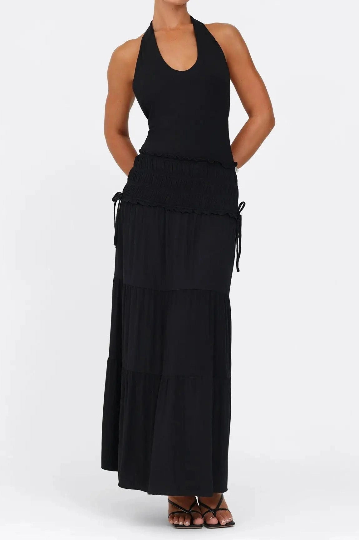 Glorol - Elegant Backless Slim Maxi Dress