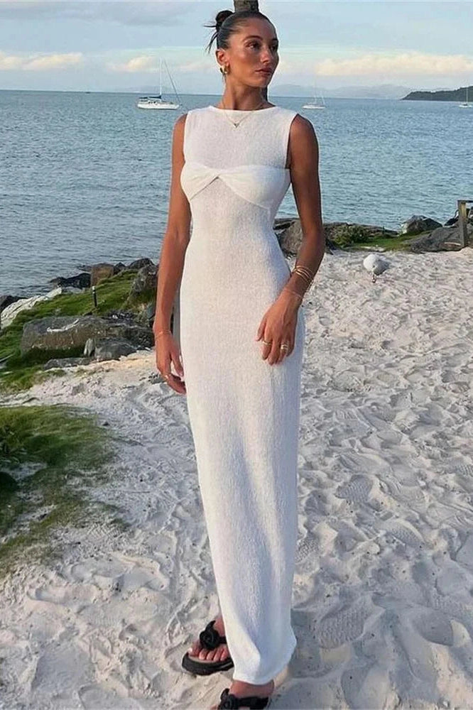 Glorol - Sleeveless See-Through Bodycon Maxi Dress