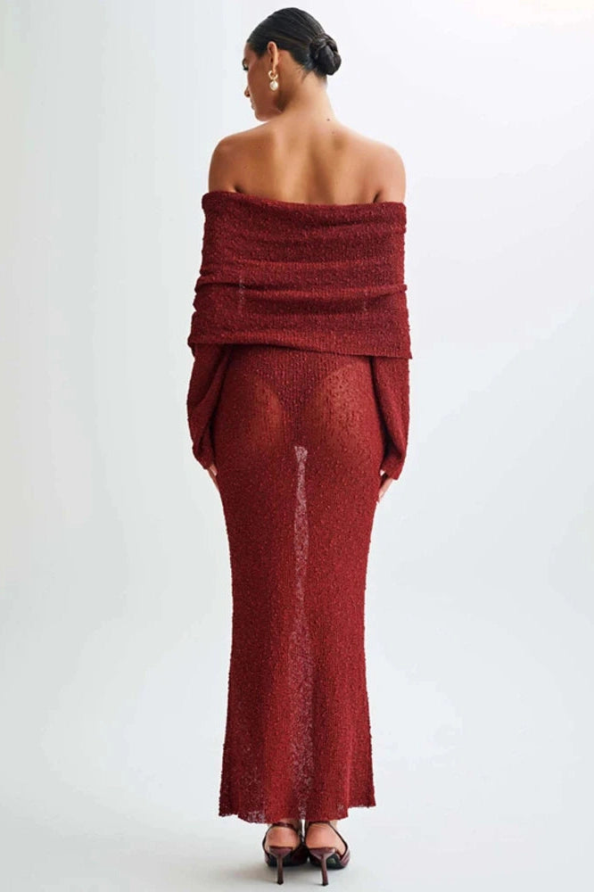 Glorol - Hollow Out Patchwork High Waist Maxi Dress