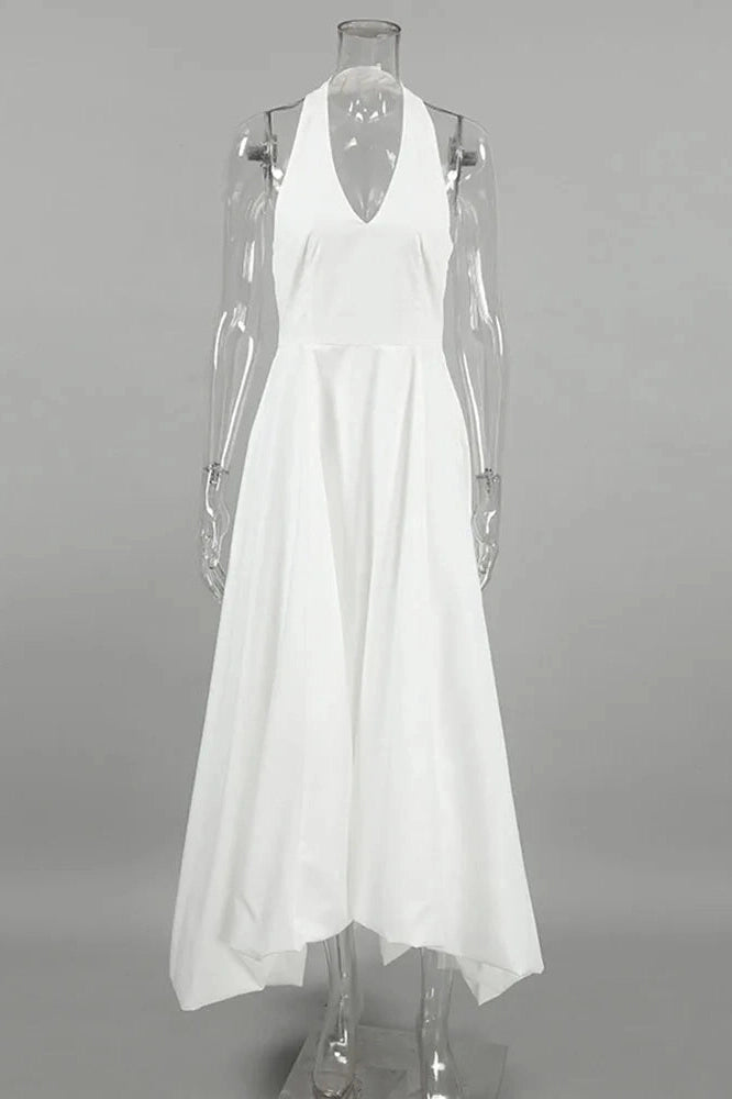 Glorol - Elegant Sleeveless A-Line Bodycon Maxi Dress